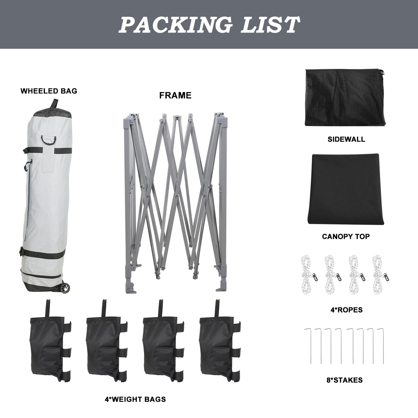 10x10/12x12 ft. Pop Up Canopy Tent with Removable Mesh Sidewalls
