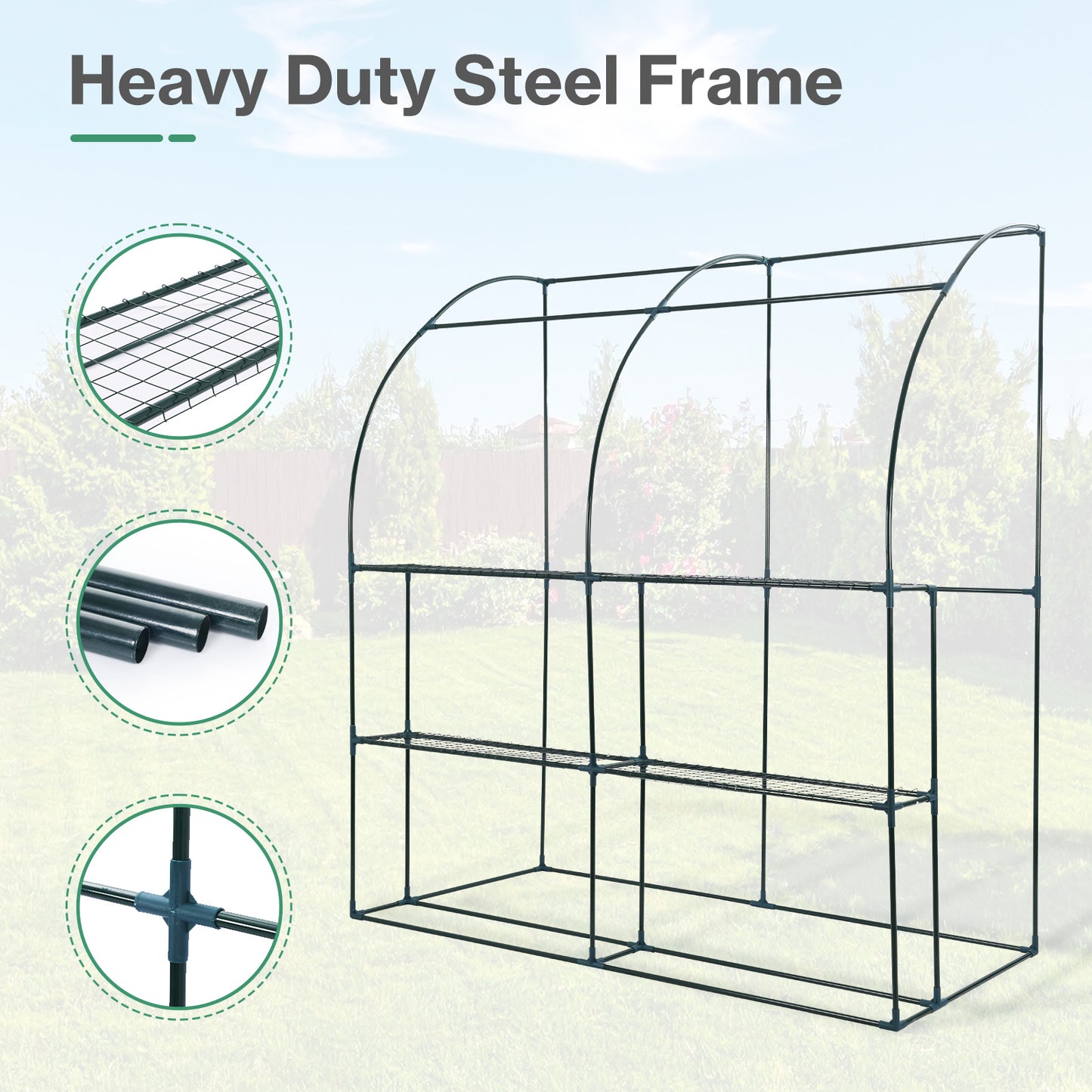 7x3x7 ft. Lean to Greenhouse for Outdoors, Portable Walk-in Greenhouse