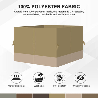 Outdoor Gazebo Curtains, 4 Panels Privacy Sidewall Replacement (Curtain Only) - Khaki and Sand Yellow