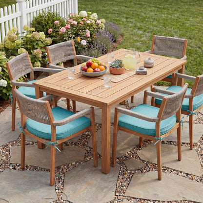 Outdoor Dining Chair Cushions Set, Patio Chair Pads, Aruba Blue