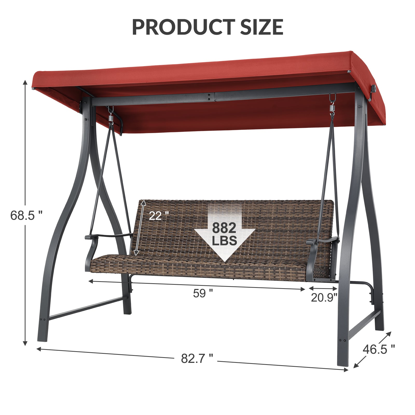 kettler avance outdoor swing seat with canopy Aoodor 3-Seat Outdoor Rattan Patio Swing with Adjustable Canopy - Stylish Comfort for Your Porch, Garden, and Yard
