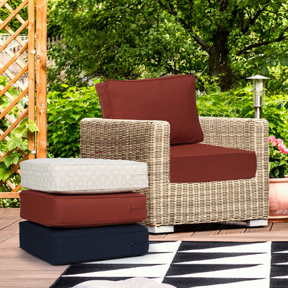 Premium Sunbrella Fabric Outdoor Patio Chair Cushions Set, Canvas Henna
