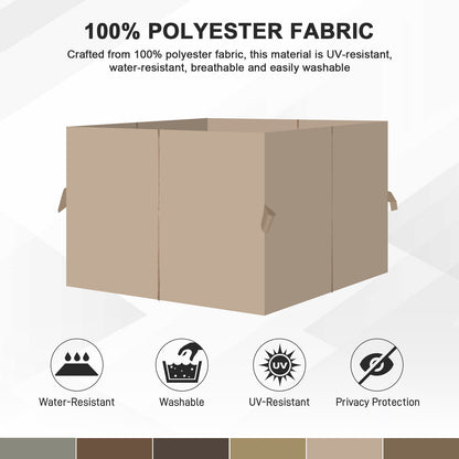 Outdoor Gazebo Curtains, 4 Panels Privacy Sidewall Replacement (Curtain Only) - Sand Yellow