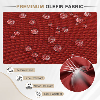 72x21x3 inch Patio Chaise Lounger Cushions Set of 2 - Wine Red