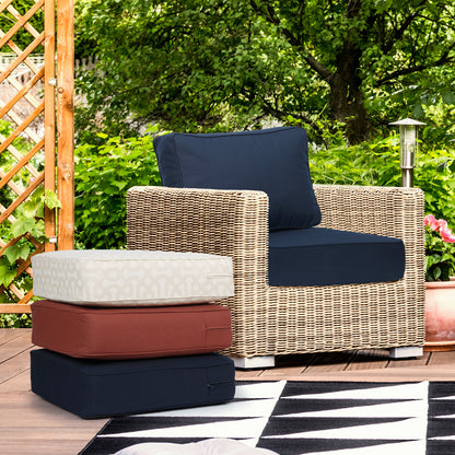 Premium Sunbrella Fabric Outdoor Patio Chair Cushions Set, Canvas Navy