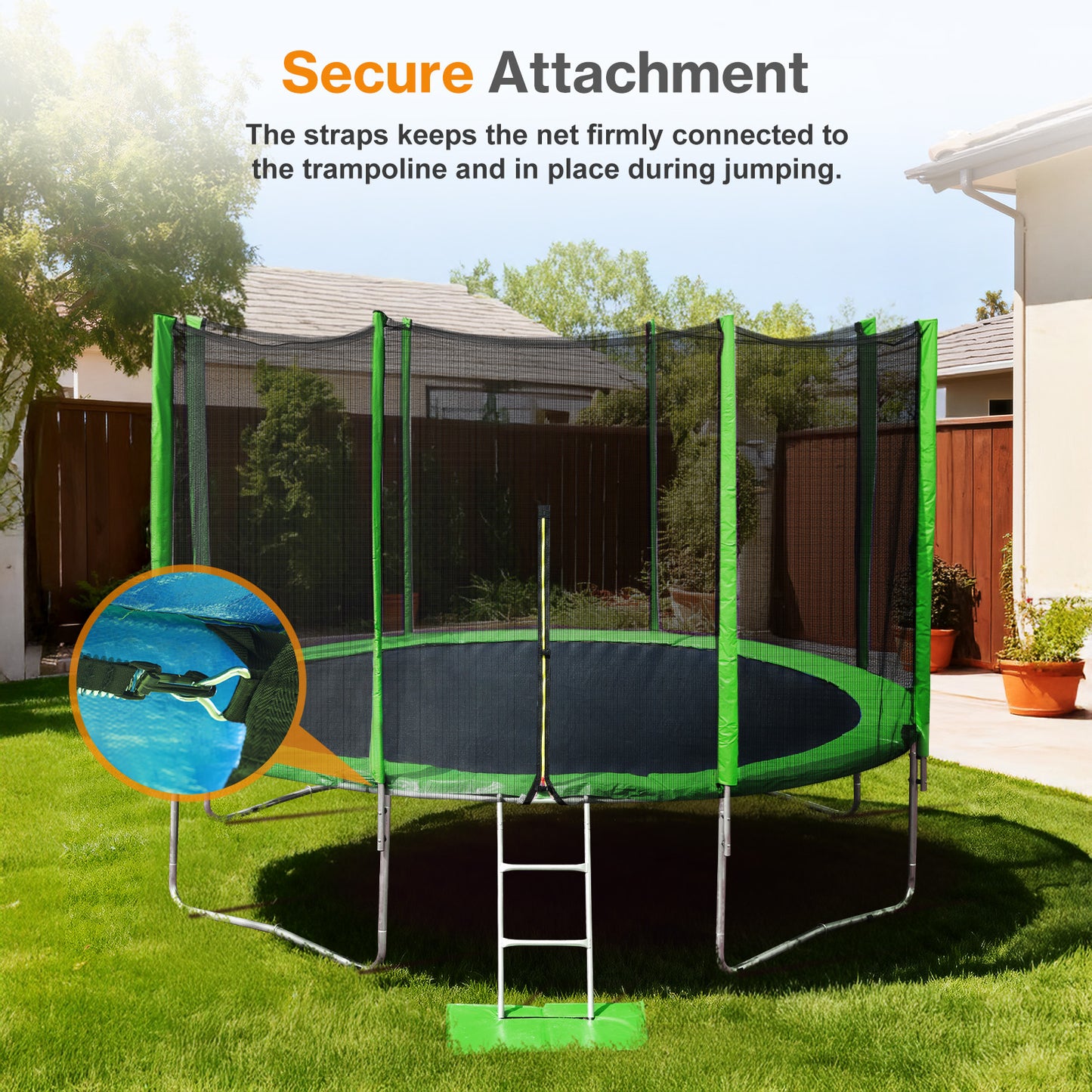 Trampoline Replacement Net for Round Frame Trampolines, Safety Enclosure Net
