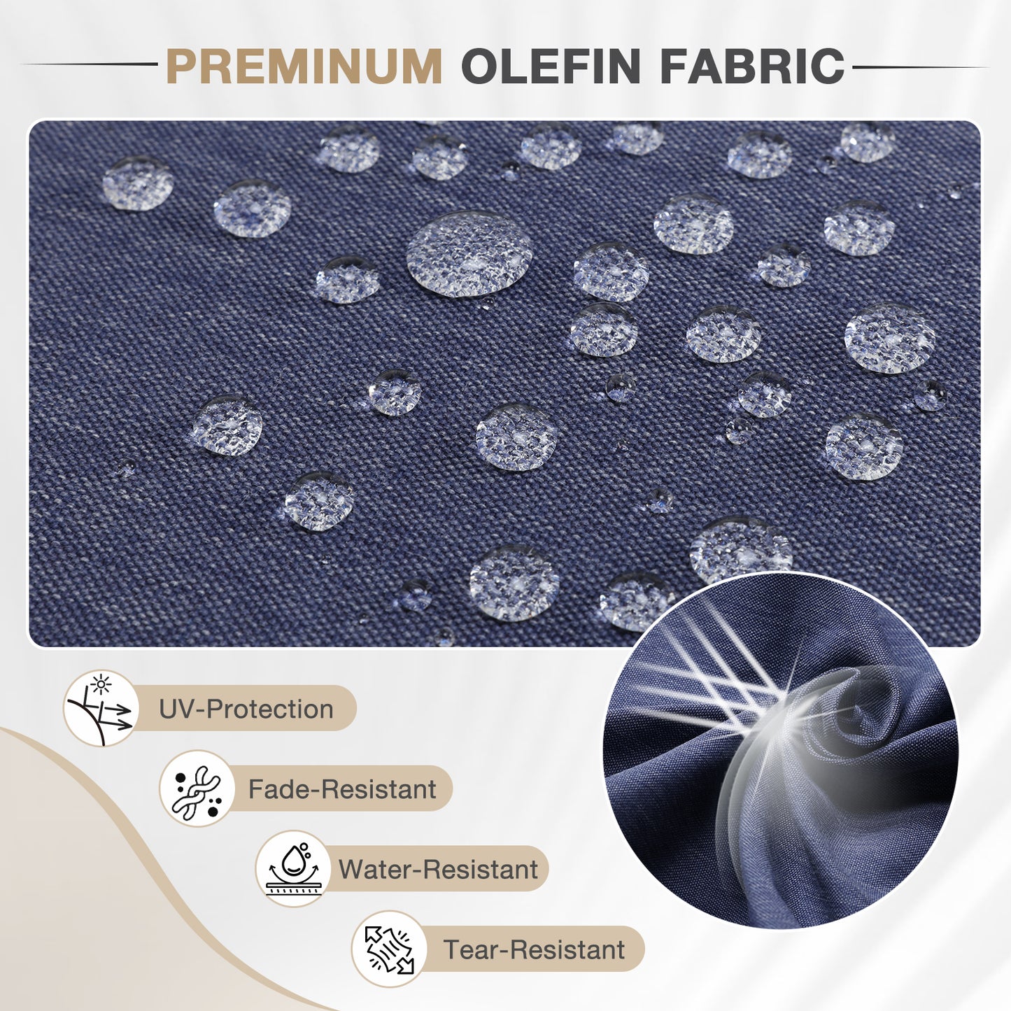 72x21x3 inch Patio Chaise Lounger Cushions Set of 2 - Dark Blue