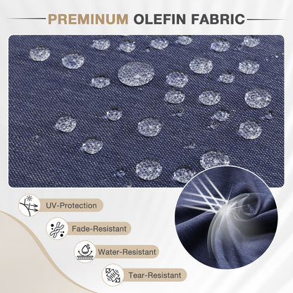 72x21x3 inch Patio Chaise Lounger Cushions Set of 2 - Dark Blue