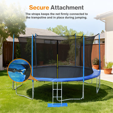 Trampoline Replacement Net for Outdoor Round Frame Trampolines, Safety Enclosure Net