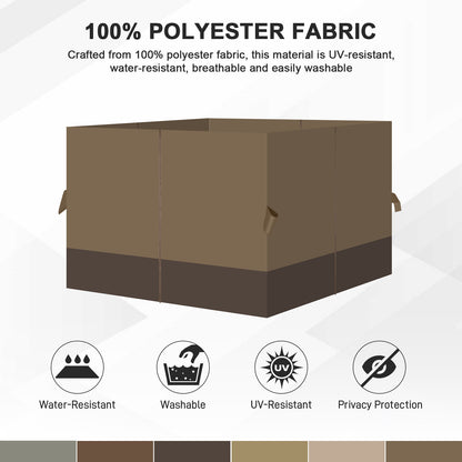 Outdoor Gazebo Curtains, 4 Panels Privacy Sidewall Replacement (Curtain Only) - Light Coffee and Coffee