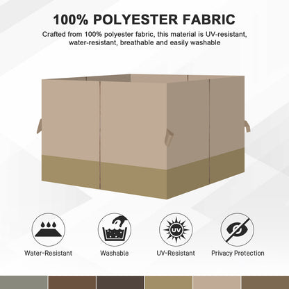 Outdoor Gazebo Curtains, 4 Panels Privacy Sidewall Replacement (Curtain Only) - Sand Yellow and Khaki