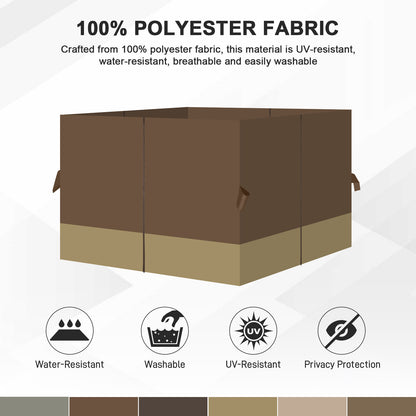 Outdoor Gazebo Curtains, 4 Panels Privacy Sidewall Replacement (Curtain Only) - Coffee and Khaki