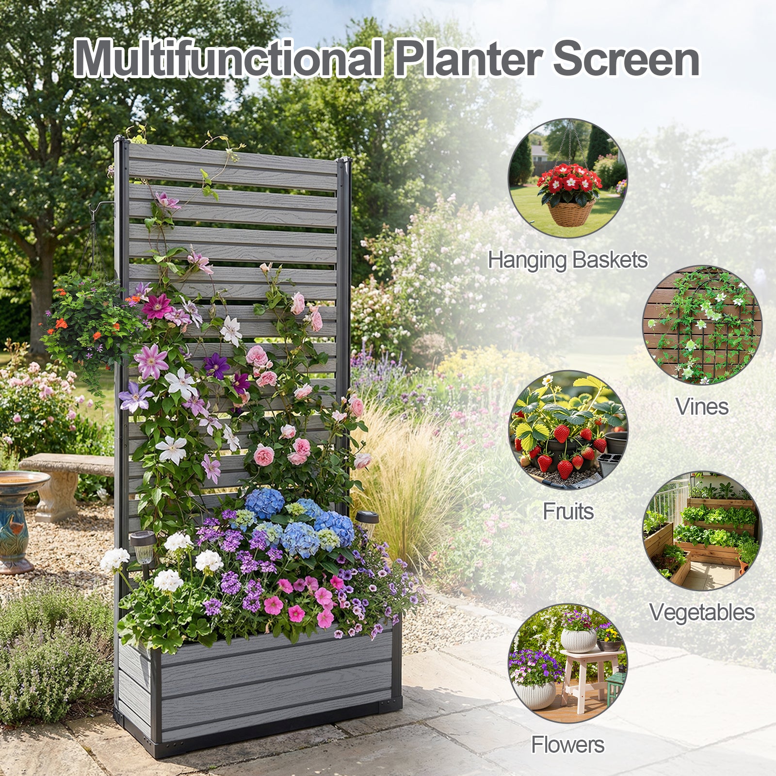 privacy trellis with planter Patio Privacy Screen with Planter Box