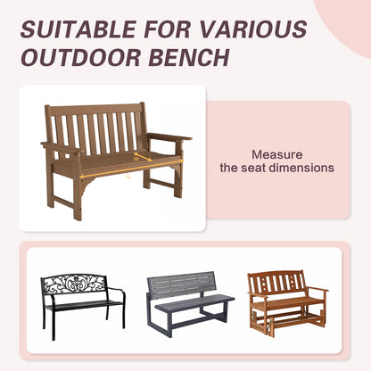 Outdoor Polyester Tufted Bench Cushion, Water & Fade Resistant, Red