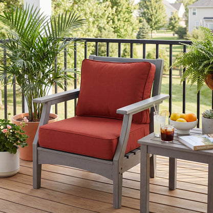 Premium Sunbrella Fabric Outdoor Patio Chair Cushions Set, Canvas Henna