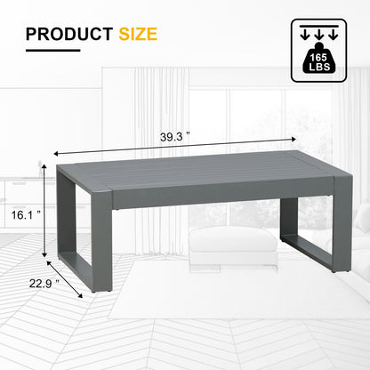 39.3x23x16 inch Aluminum Outdoor Coffee Table