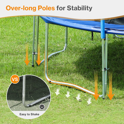 Outdoor Trampoline, Recreational Trampoline with Enclosure Inner-Safety Net and Ladder for Kids