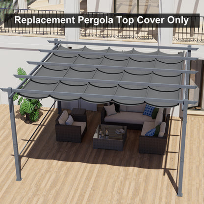 Pergola Replacement Canopy - Retractable Sun Shade Cover with Water-Resistant & UPF 50+ UV Blocking for Outdoor Patio