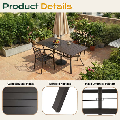 Premium 83" Rectangular Metal Patio Table for 6 – Patio Entertaining