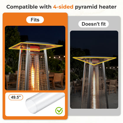 Patio Heater Glass Tube Replacement 49.5" Tall 4" Diameter