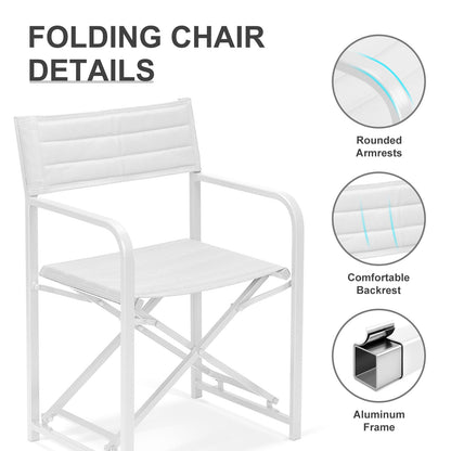 34(H) inch Outdoor Camping Chairs, Portable Patio Director's Chairs with Folding Aluminum Frame
