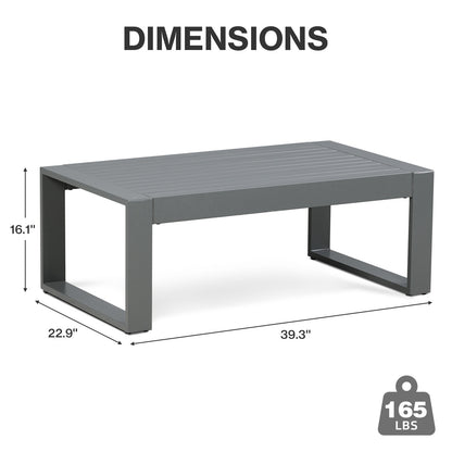 39.3x23x16 inch Aluminum Outdoor Coffee Table