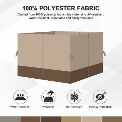 Outdoor Gazebo Curtains, 4 Panels Privacy Sidewall Replacement (Curtain Only) - Sand Yellow and Brown