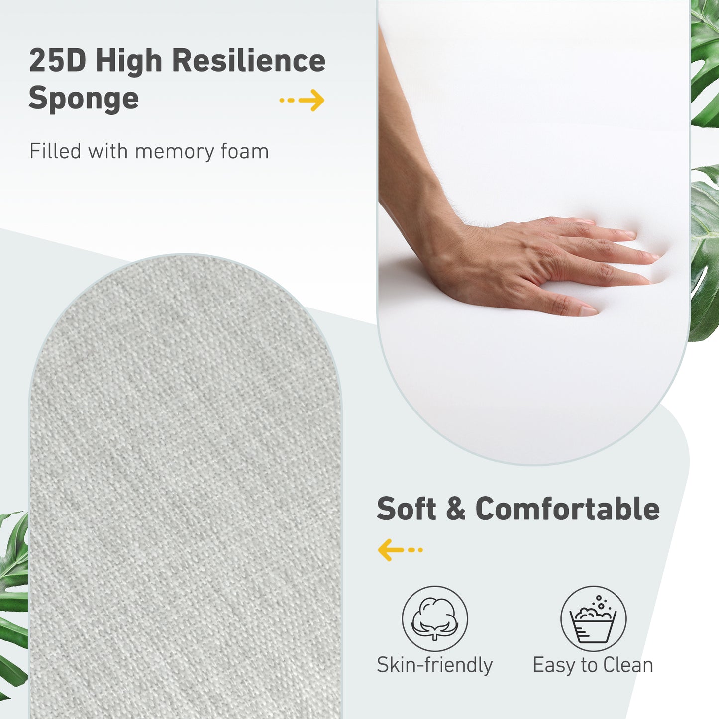 Outdoor High Back Dining Chair Cushion Set, Polyester Fabric, TPU Water Repellent Coating, Light Gray Aoodor 