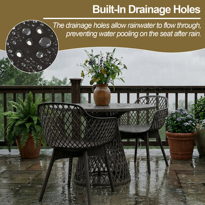 Modern Dining Chairs Set, Weather-Resistant Plastic Cafe Chairs