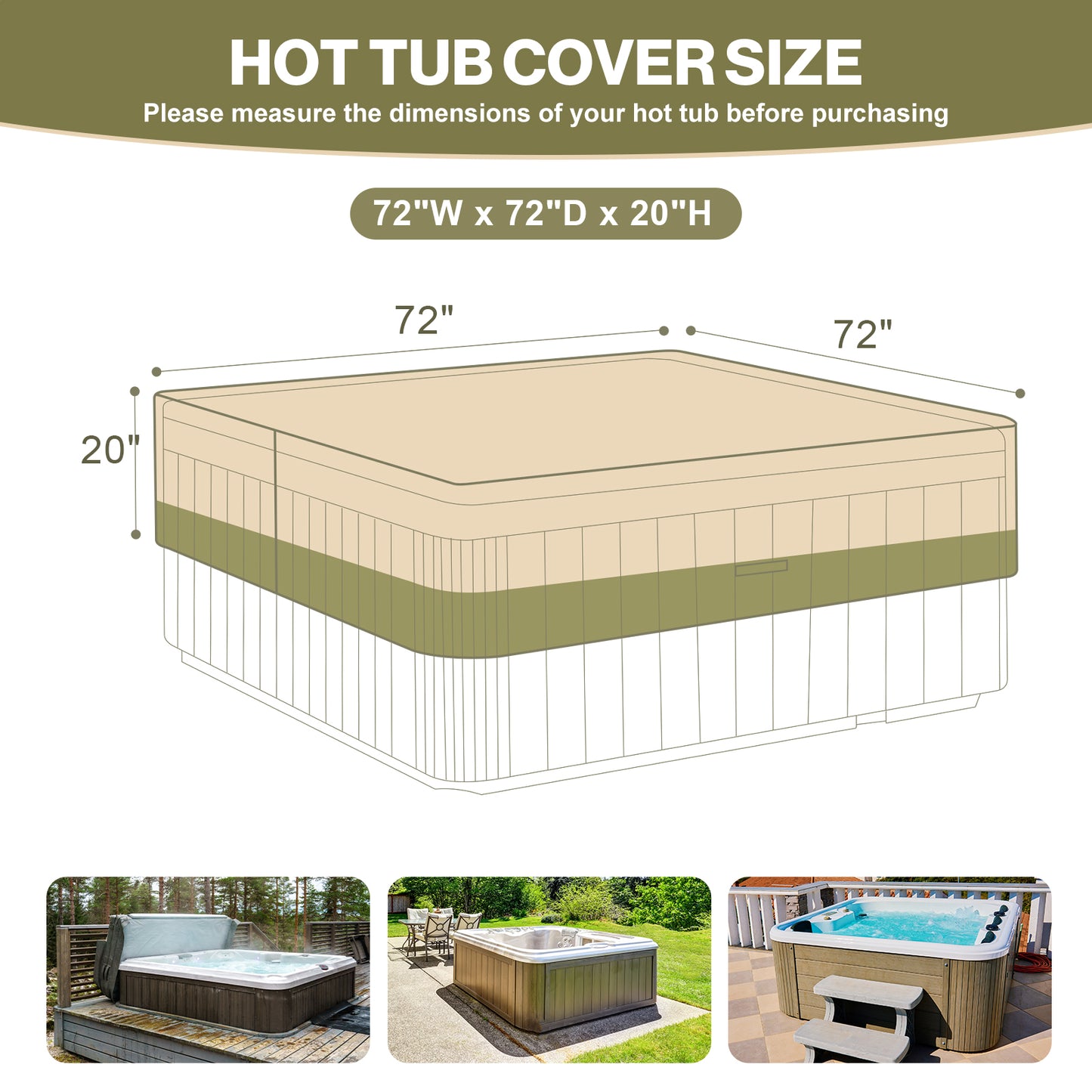 Outdoor Square Hot Tub Cover