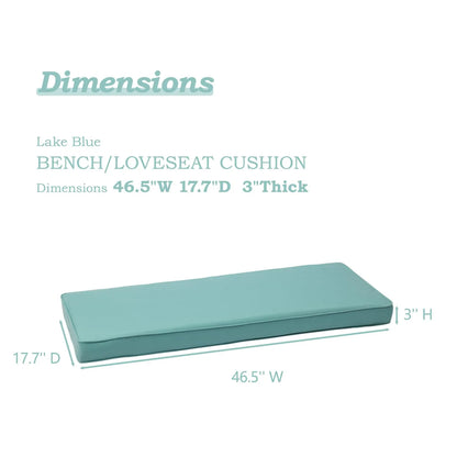 46x18x3 inch Patio Bench Cushion - Blue
