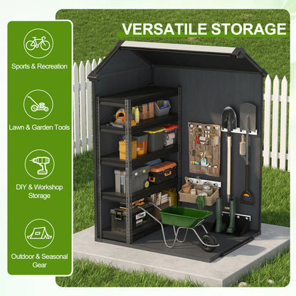 Outdoor Resin Storage Shed with Windows, Mesh Vents and Lockable Door