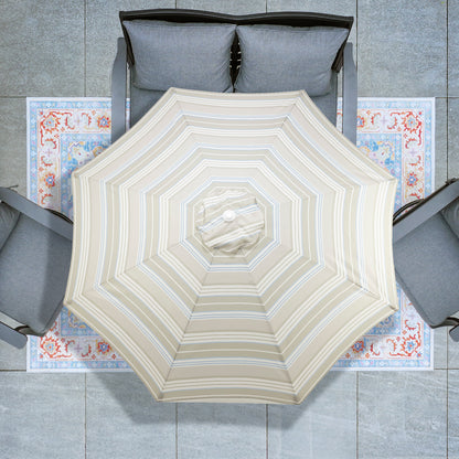 9 ft. Outdoor Patio Market Umbrella Aluminum Frame with Push Button Tilt Crank and 8 Steel Ribs
