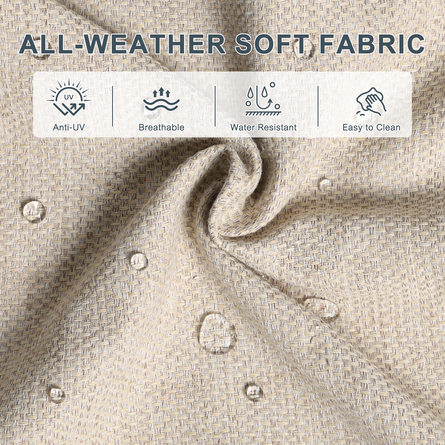 10-Piece Half-Moon Wicker Outdoor Sectional Set with Beige Cushions