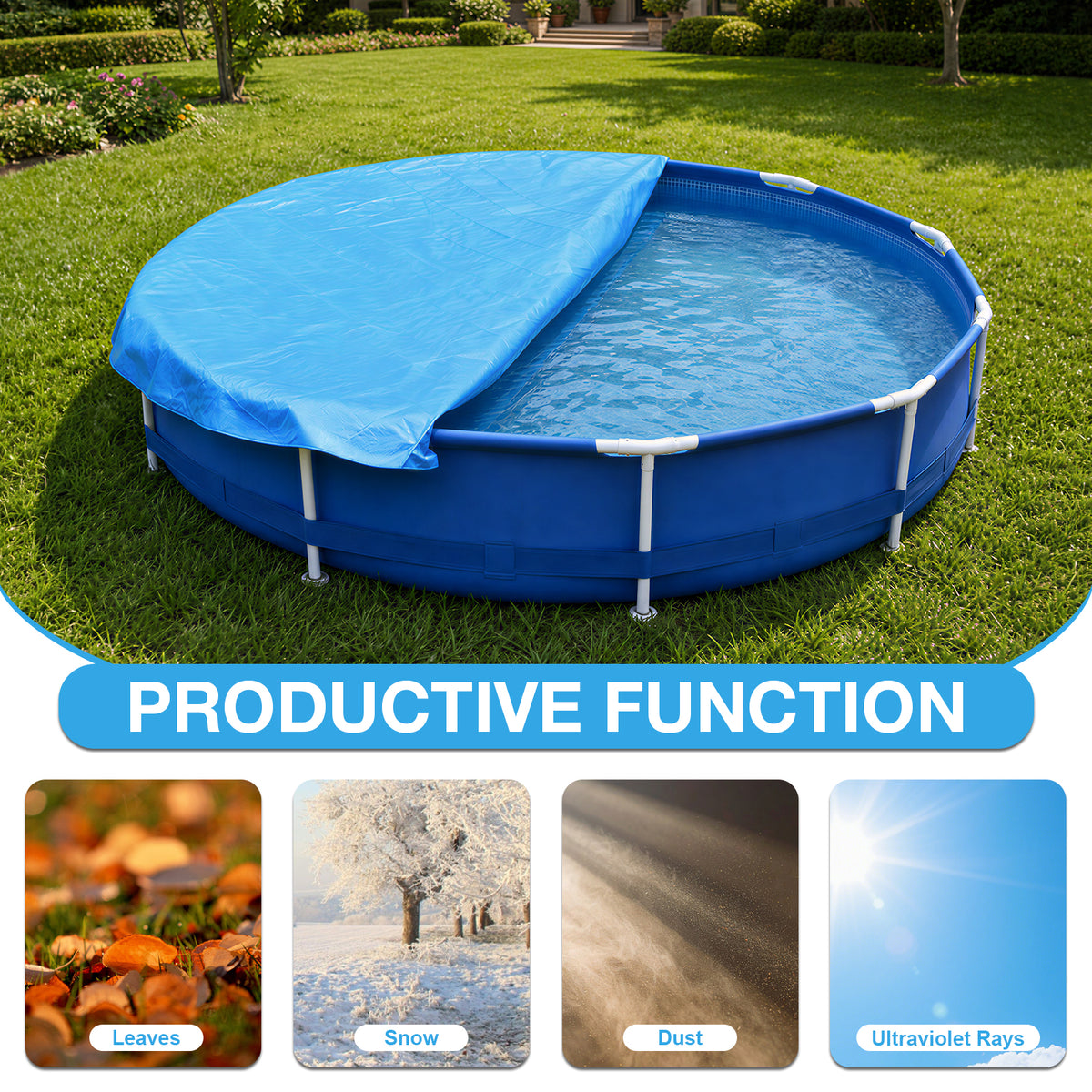 Multipurpose Circular Tarp Cover Waterproof Tarp for All-Season Protection
