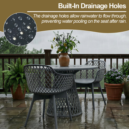 Modern Dining Chairs Set, Weather-Resistant Plastic Cafe Chairs