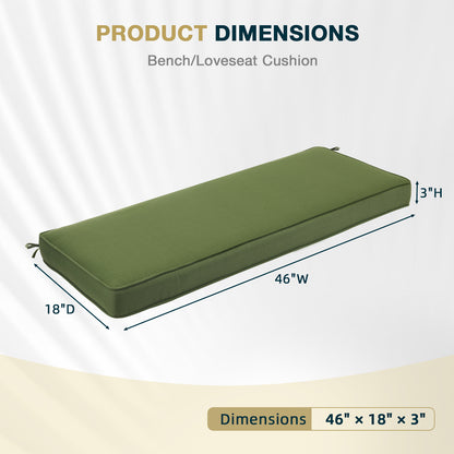 46x18x3 inch Patio Bench Cushion - Green