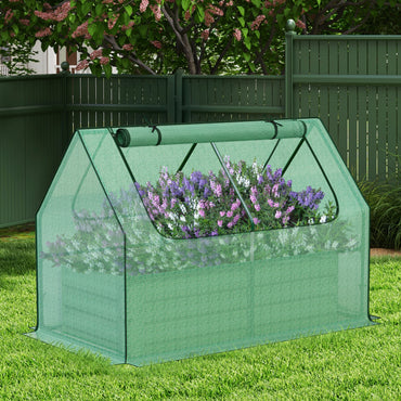 Mini Greenhouse Kit With Raised Garden Metal Beds - Aoodor 