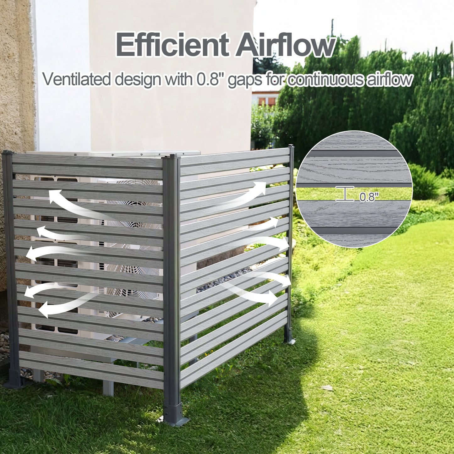 Patio Privacy Screen 49''W x 50''H Air Conditioner Fence