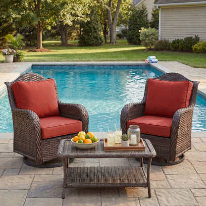 Premium Sunbrella Fabric Outdoor Patio Chair Cushions Set, Canvas Henna