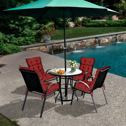 Tufted Outdoor High Back Chair Cushions Patio Rocking Pads for Furniture, Red