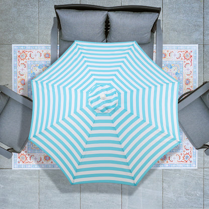 9 ft. Outdoor Patio Market Umbrella Aluminum Frame with Push Button Tilt Crank and 8 Steel Ribs
