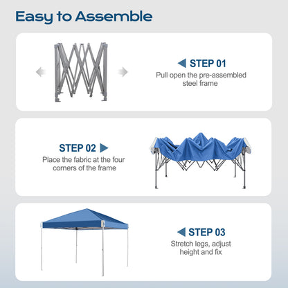 10x10/12x12 ft. Pop Up Canopy Tent with Roller Bag