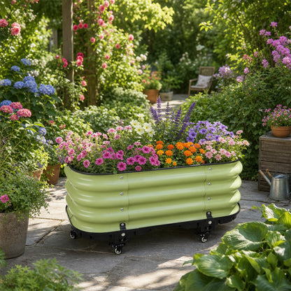 Rolling Raised Garden Bed, Self Watering Planter Box
