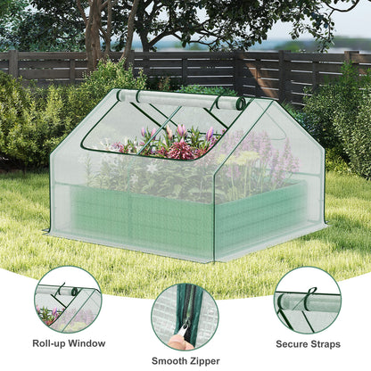 Mini Greenhouse Kit With Raised Garden Metal Beds