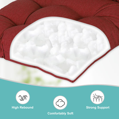 Tufted Outdoor High Back Rocking Chair Cushion Set of 2, Red