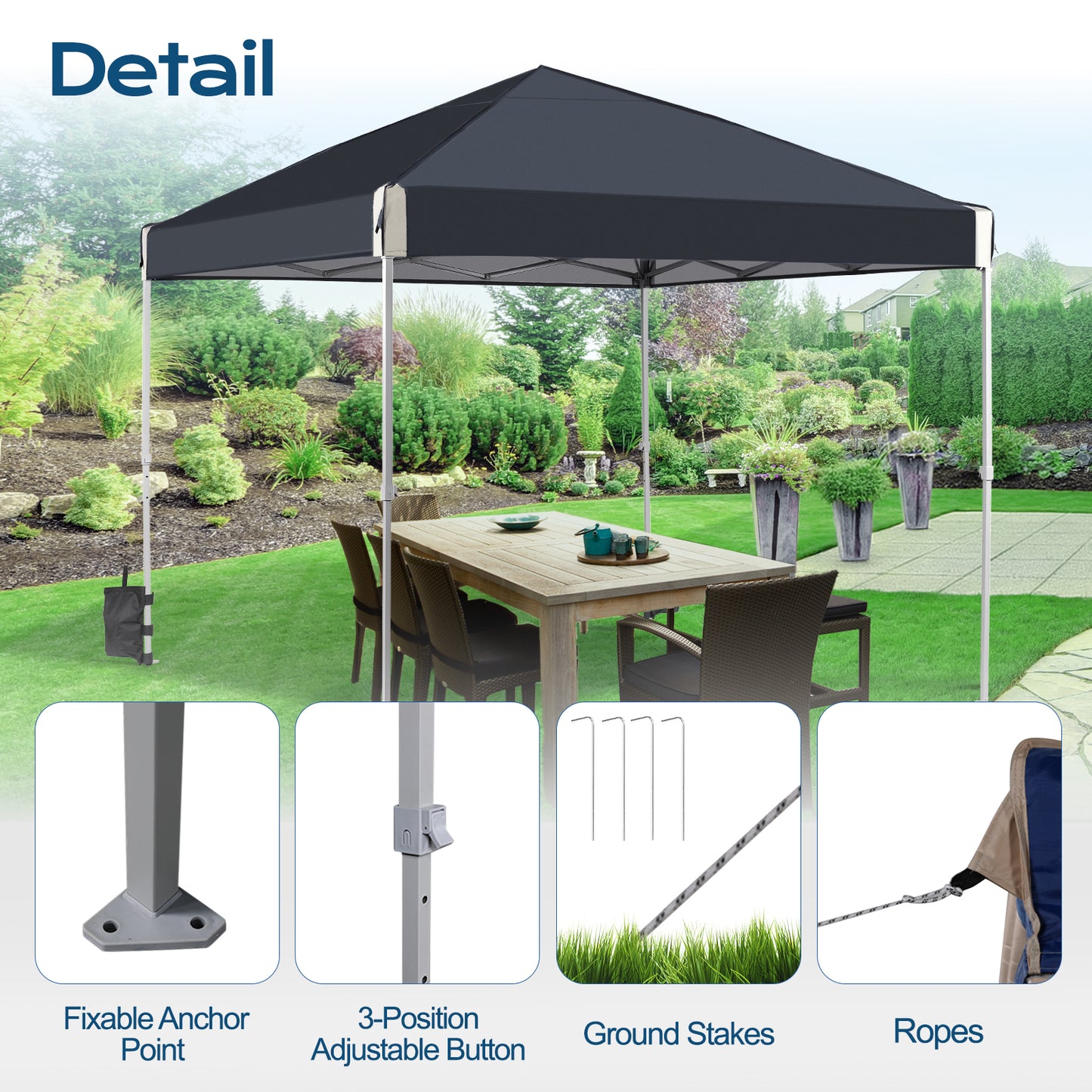 10x10/12x12 ft. Pop Up Canopy Tent with Roller Bag