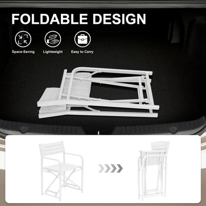 34(H) inch Outdoor Camping Chairs, Portable Patio Director's Chairs with Folding Aluminum Frame
