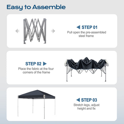 10x10/12x12 ft. Pop Up Canopy Tent with Roller Bag