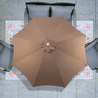 9 ft. Outdoor Patio Market Umbrella Aluminum Frame with Push Button Tilt Crank and 8 Steel Ribs